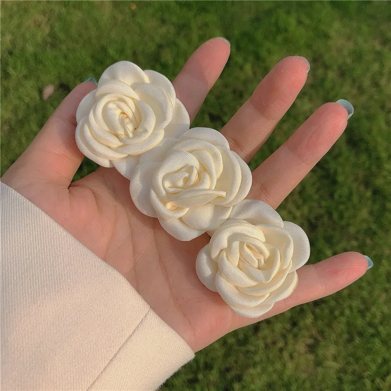 Camellia Hair Clips Pure White Headband Wedding Hairpin Ponytail Hair Holder Hair Accessories For Women