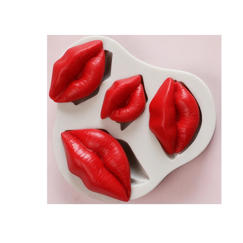 Red Lip Mouth Silicone Chocolate Mold 3D Valentines Moulds Cookie Sugar Candy Fondant Cake Decoration Baking Clay Form M2627