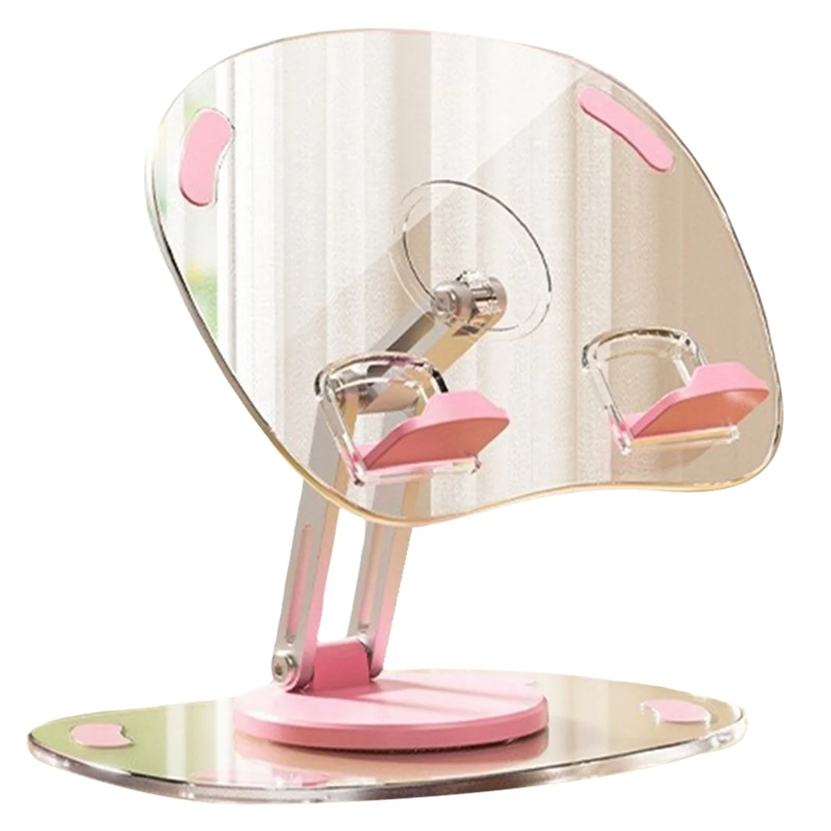 Держатель кронштейна для планшета Регулируемая складная подставка Прозрачная акриловая настольная поддержка планшета Розовый