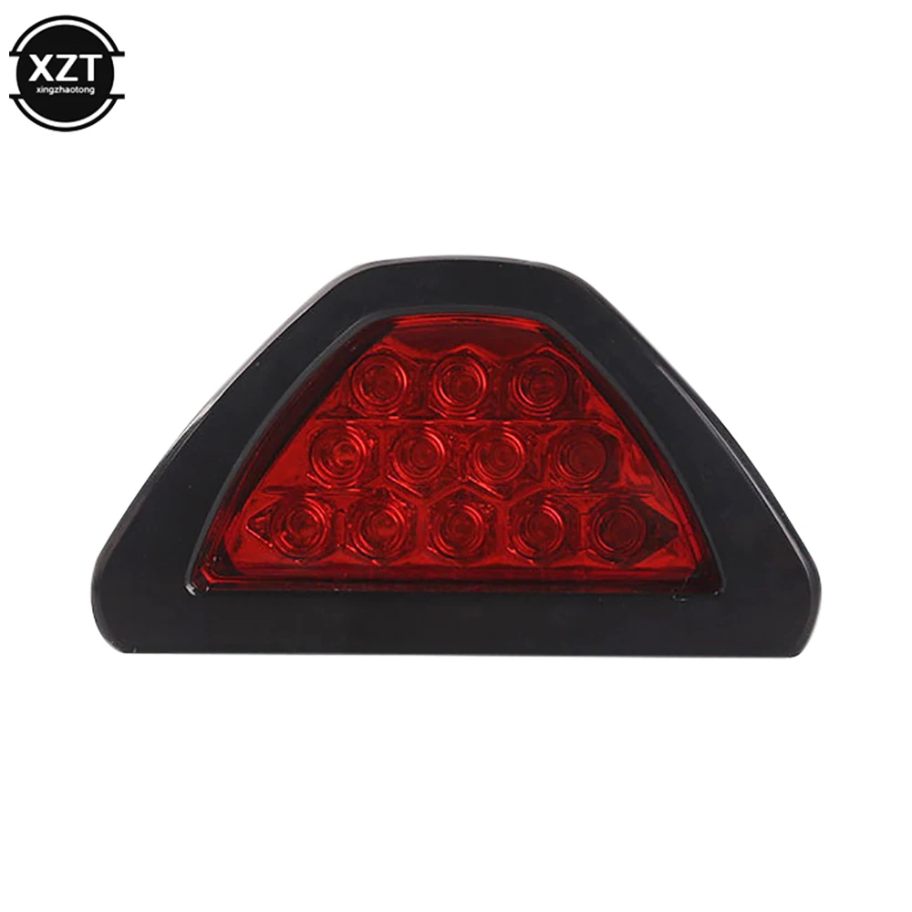 Universal Brake Signal Lamp F1 Style Triangle Sporty 12LED Rear Fog Light Tail Third Brake Lamp DRL Brake Flash Warning Light