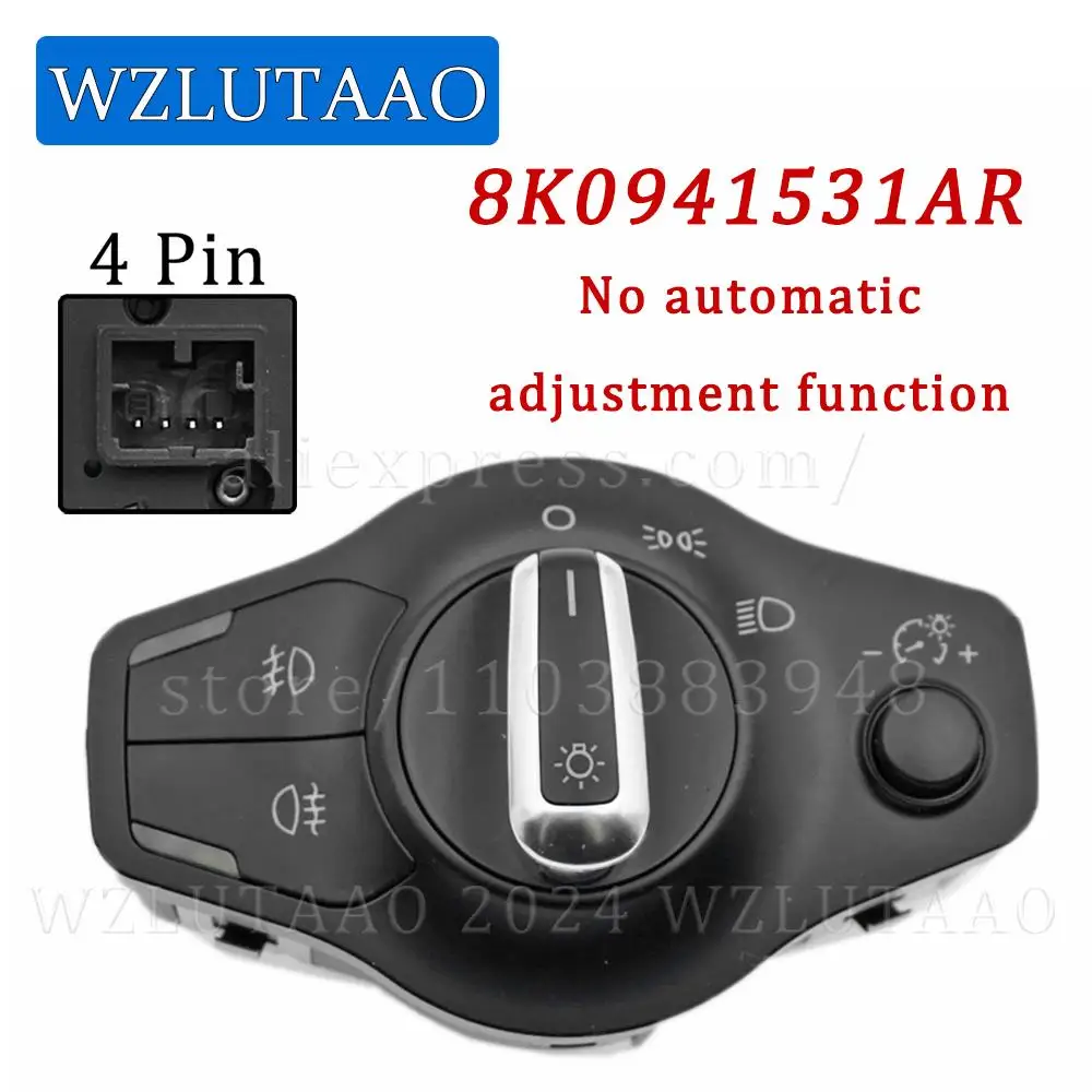 HeadLight Switch Dimmer Control Fog Lamps 8K0941531AR 8K0 941 531 AR 8K0941531AS 8K0 941 531 AS For Audi A4 S4 A5 S5 Q5 2009-18