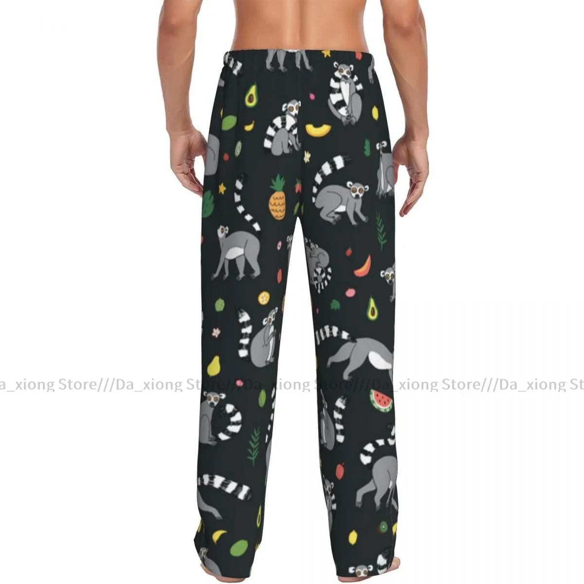 Pijamas con estampado de frutas y Lemurs para hombre, pantalones de salón, ropa de dormir