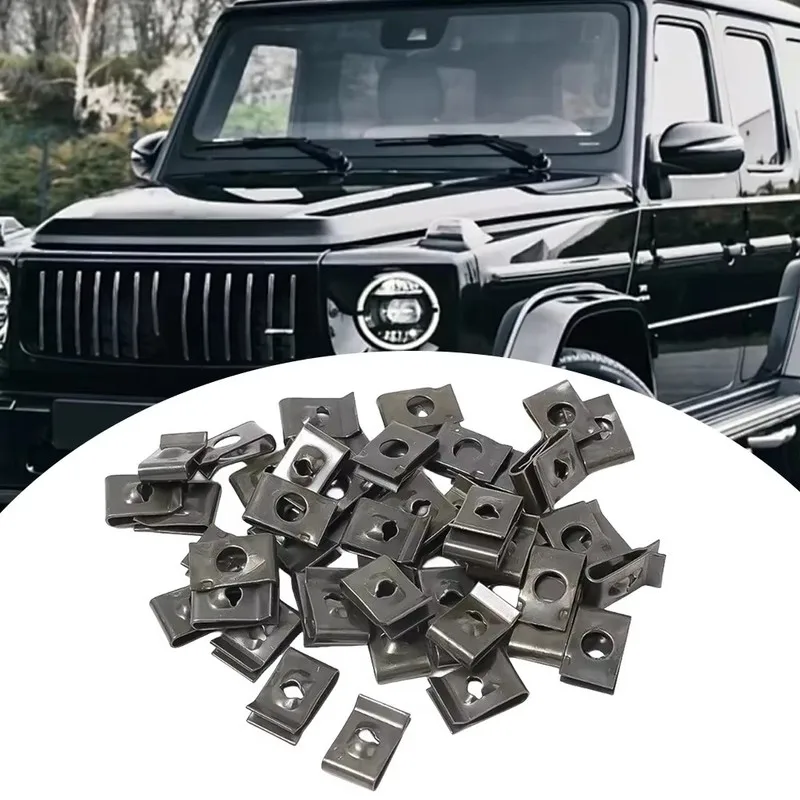 10-60Pcs Car Motorcycles Metal Screw Fastener Clips U-Type Clip Anti-Rust Protection Clip Screw Buckle Iron Sheet