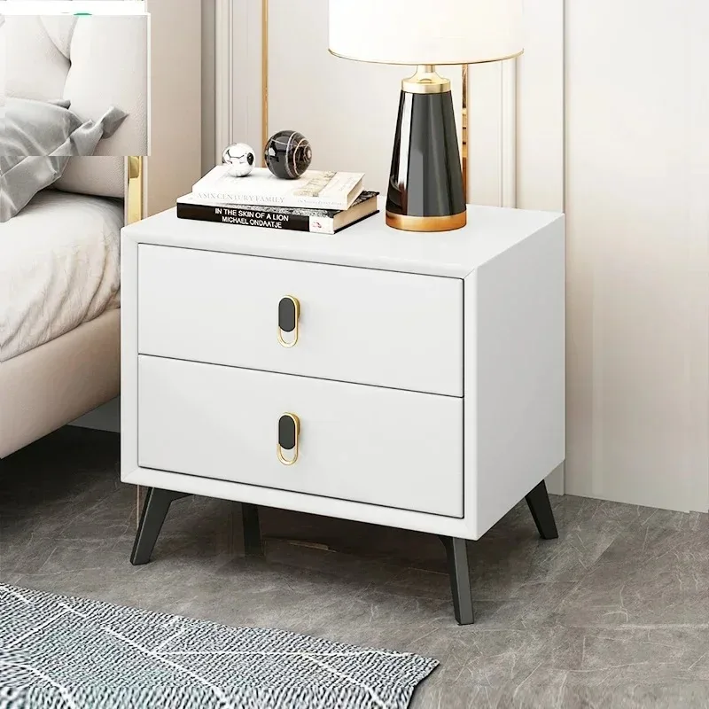 white Cheap Small Nightstands Creative Luxury Replica Makeup Drawers Bedside Table Wooden Mesa De Noche Inteligente Furniture
