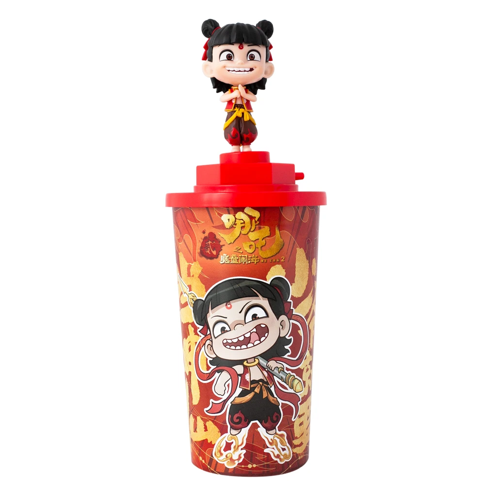 OFFICIAL Ne Zha Movie Aobing Topper Cup Figurine 22oz Popcorn Bucket Exclusive Theater Memo with Straw Fans Gifts