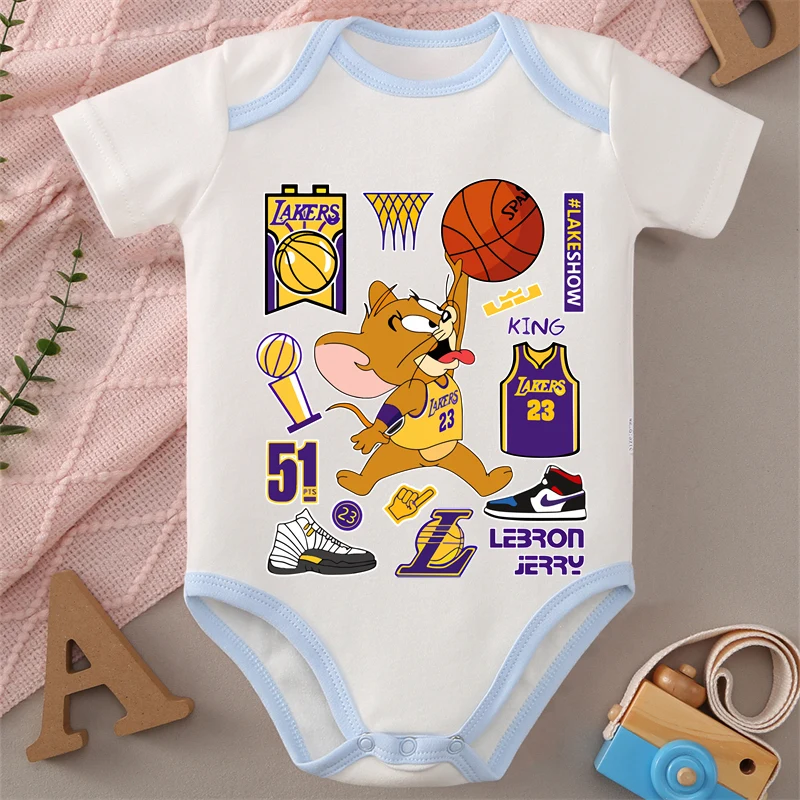 MINISO Tom e Jerry Stampa Puro Cotone Morbido Panni per Bambini Tuta Tutina per 0-12 Mesi Neonato Miglior Regalo per Il Bambino