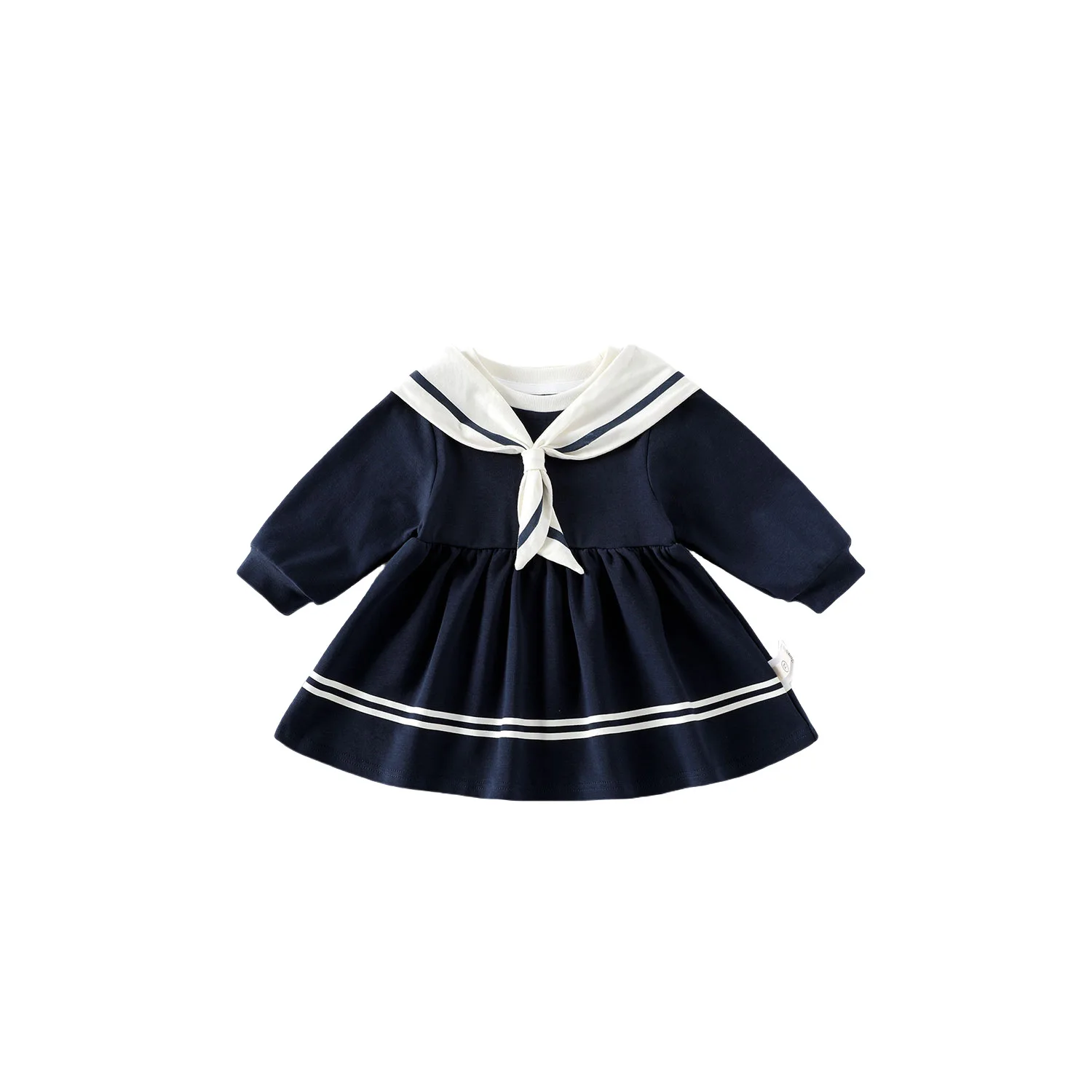 Girls' College Skirt 2025 New Autumn Korean Baby Girl's Lapel Dress 0-5Year Kid's Princess Dress