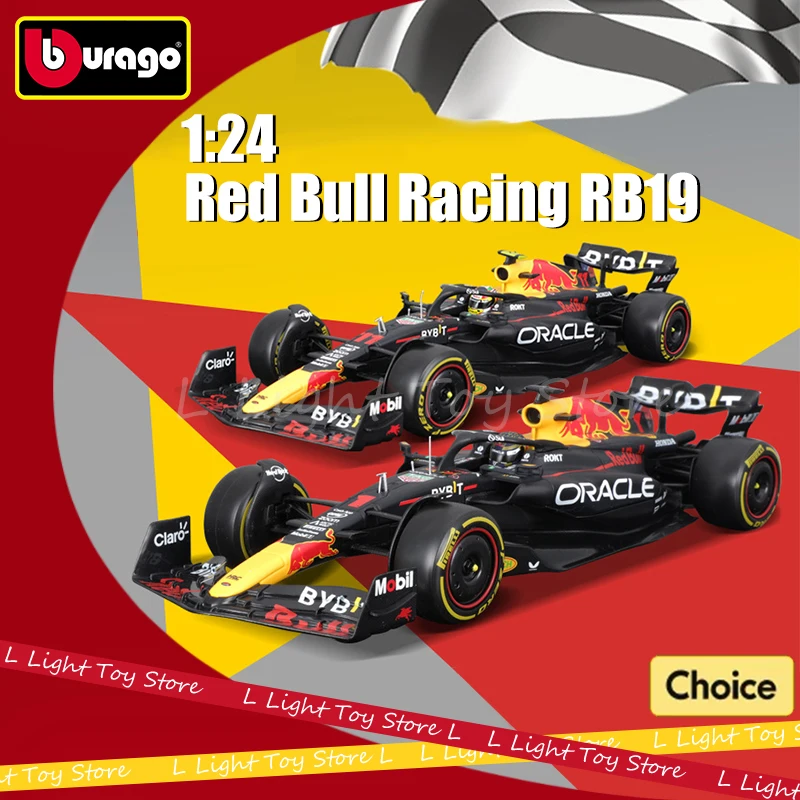 Bburago 1:24 2023 RB19 F1 Racing TAG Heuer Champion Red Bull con figura #1 Verstappen #11 Perez Die Cast Model Collection