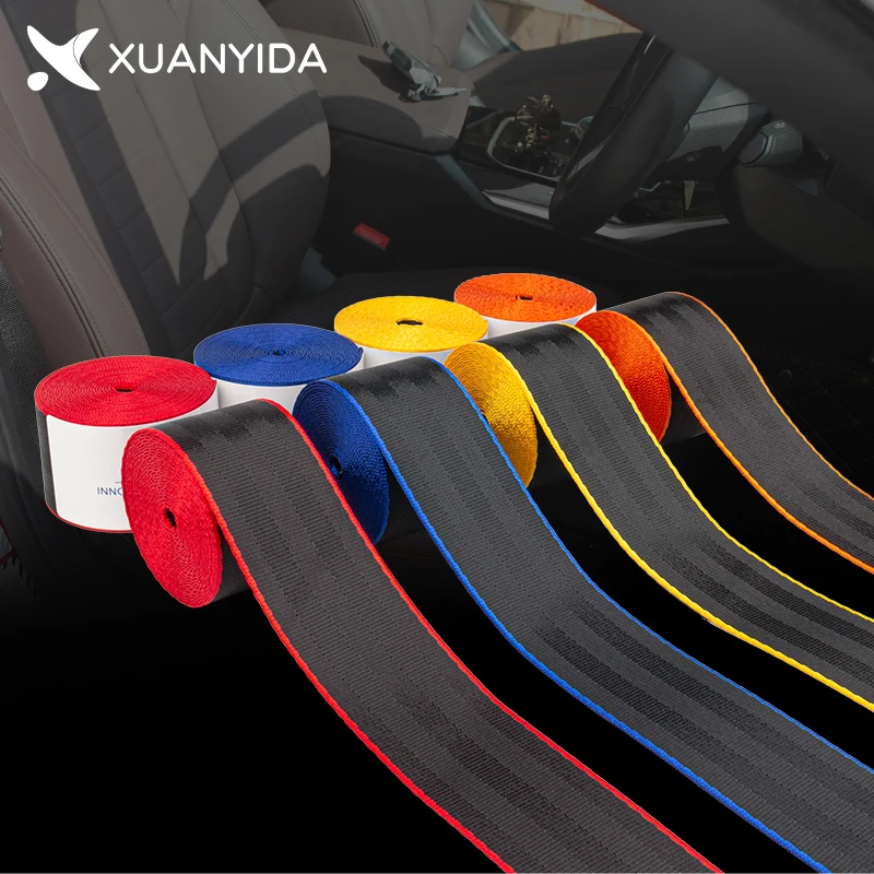 3.6Meters/Roll Car Safety Belt Strengthen Seat Belt Webbing Modified Racing Belt Seatbelt Standard Certified Car Accessories