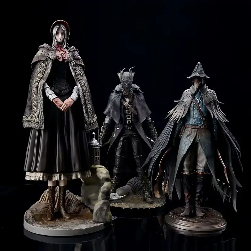 

Bloodborne Hunter Collection Eileen Old Hunter Action Figure Set with Yharnam Diorama Base Dark Souls Style Model Statue