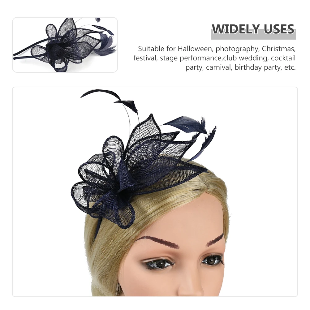 

Artificial Fascinator Headband Hair Clip Vintage Tea Party Hat Hair Accessory Wedding Banquet Halloween Special Occasion