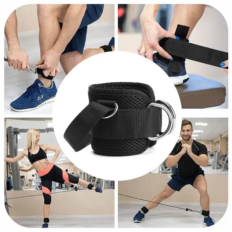 Fitness Sports Straps Adjustable D-Ring Support Cuffs Ankle Gym Workouts Leg Strength Safety Abductors Leg Extensions Booty Hip