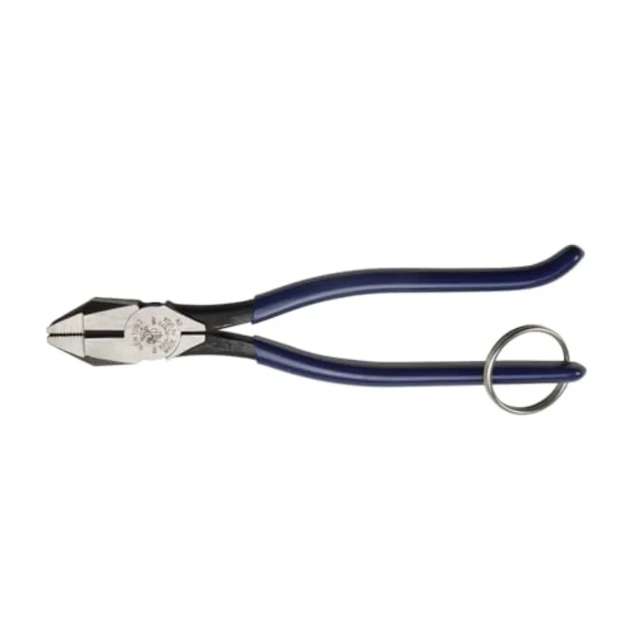 

D201-7CSTT Slim Ironworker Pliers with Heavy Duty Knurled Jaws, Induction Hardened Knives, and a Split Tether Ring, Blue, 9-Inc