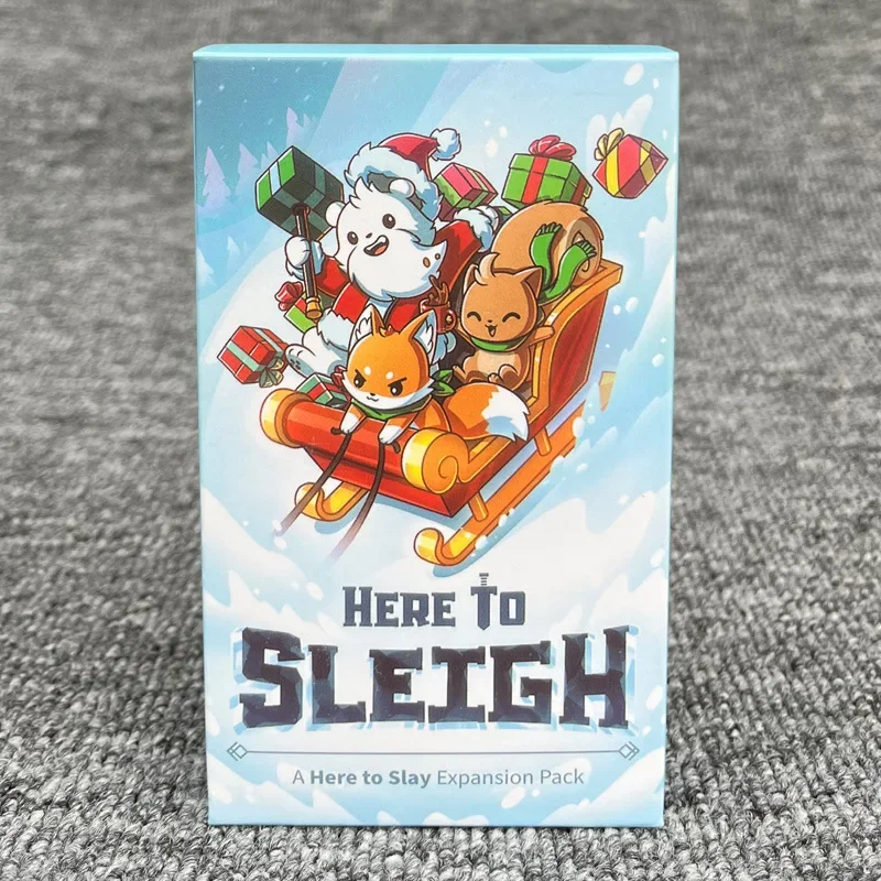 Here to Slay Here to Sleigh Holiday Expansion Pack Strategic role playing card game for kids teens adults 2-6 player