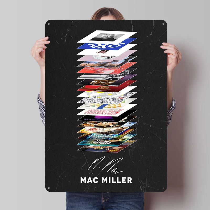 Mac Miller Printed Poster Customized Retro Wall Art Vintage Metal Tin Signs for Modern Home Decoration Ornaments House Wand Deko