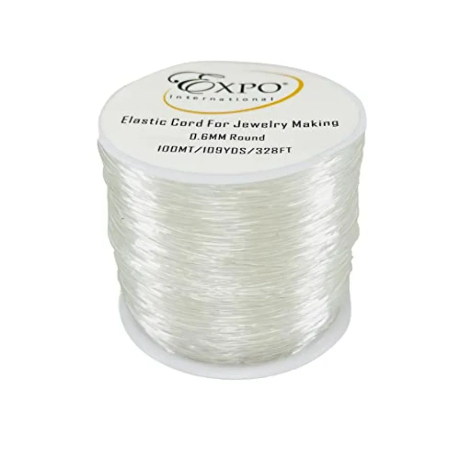 Elastic String Cord, Wide Premium Stretchy String Cord for Jewelry Making, Thin Bracelet Cord, Versatile Jewelry Cord, Roll/Spo