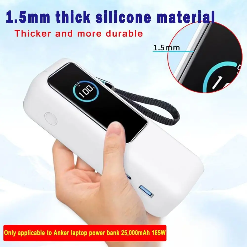 Shockproof Silicone Case Soft Portable Protective Cover Dustproof Carrying Case for Anker Zolo Power Bank (25000mAh 165W) Travel image 5