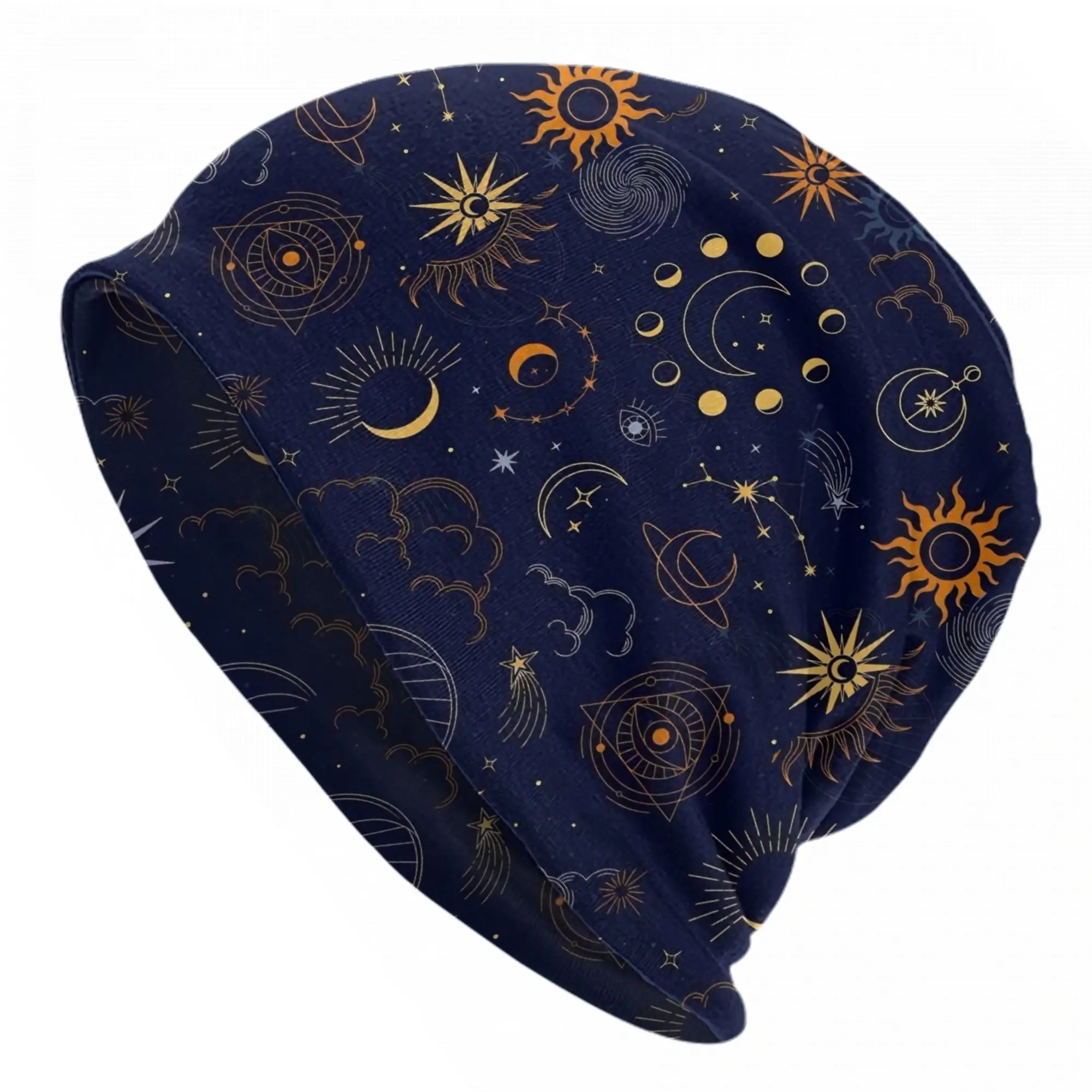 Astrology Zodiac Moon and Stars Caps  Casual Unisex Ski Skullies Beanies Hats Summer Warm Thermal Elastic Bonnet Hat