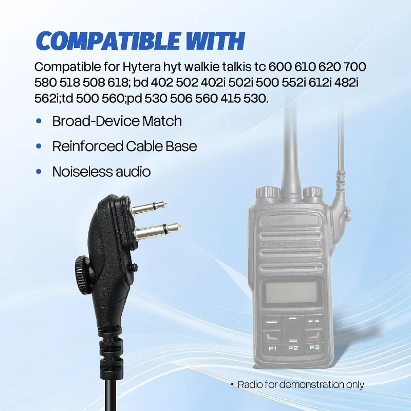 G Shape BD502 BD502i Earpiece with Mic Headset for HYT Hytera TC-500 TC-600 TC-700 TC900 PD502 PD562 TC-508 TC-580 Walkie Talkie