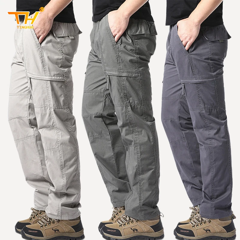 

6XL Men's Spring Autumn Tactical Cargo Elastic Pants Combat Trekking Hiking Camping Climbing Cycling Work Outdoor Trousers