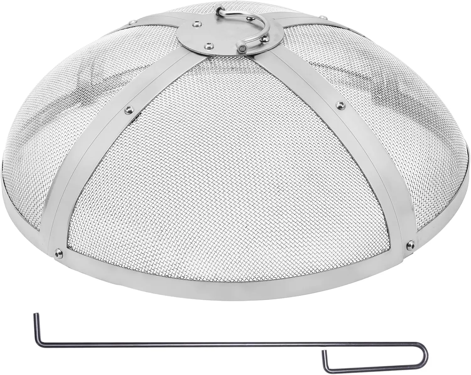 شاشة Fire Pit Spark مستديرة 20 بوصة، غطاء معدني من الفولاذ عالي التحمل، غطاء Firepit خارجي، أغطية شاشة علوية سهلة الفتح Ro #1