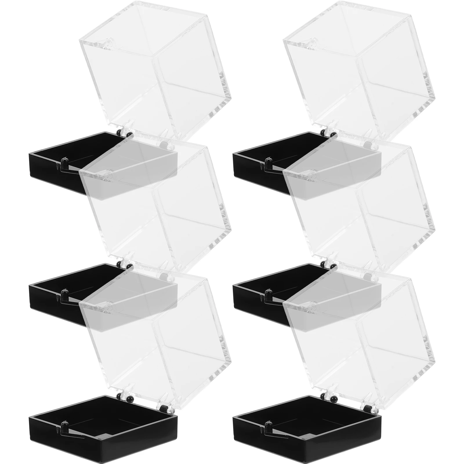 

6pcs Specimen Display Box Mineral Showcase Strong Durable Transparent Storage Container for Rocks Gems Photography Studio