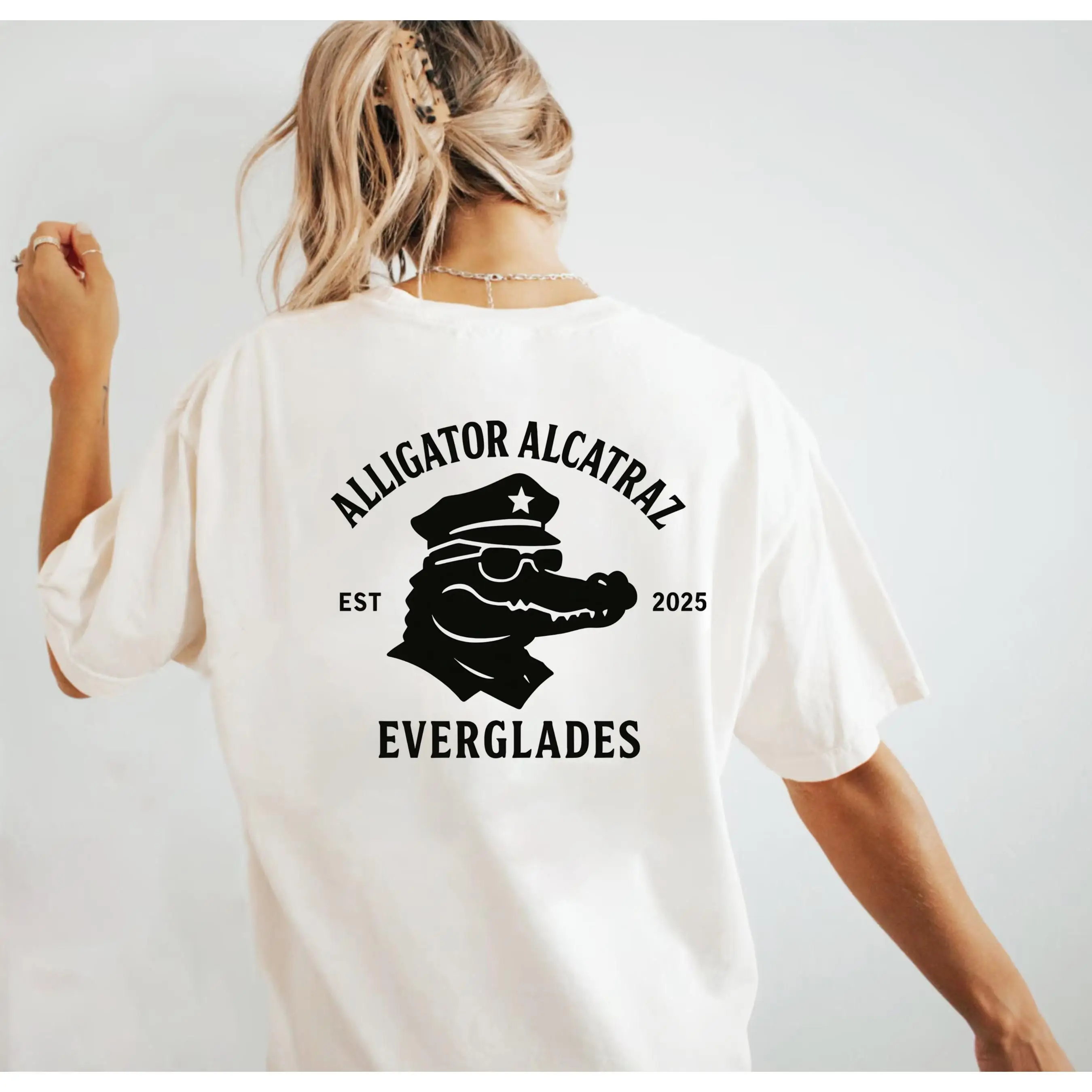 

"Alligator Alcatraz T-Shirt for Women | Everglades Police Croc Graphic Tee | Funny Florida Vacation Gift | 2025 Top"