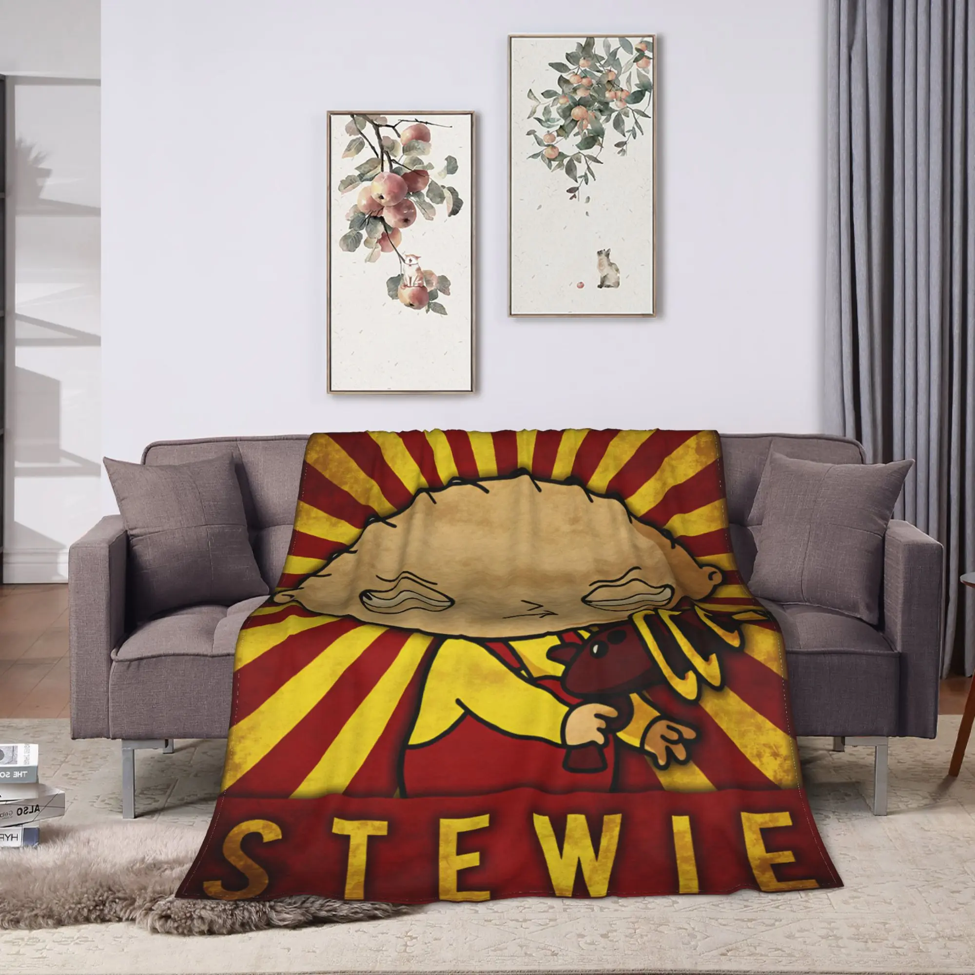 Retro Families Cartoon Peter Griffin Guys Blanket  Decorative Flannel Throw Blanket For Home Decor Warm Soft Bedspread Gift