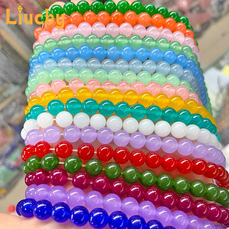 Natürliche Chinesische Jade Chalcedon Stein Glatte Perlen Für Schmuck Machen DIY Armbänder Halskette Ringe Zubehör 4/6/8/10/12/14MM – Detail 7