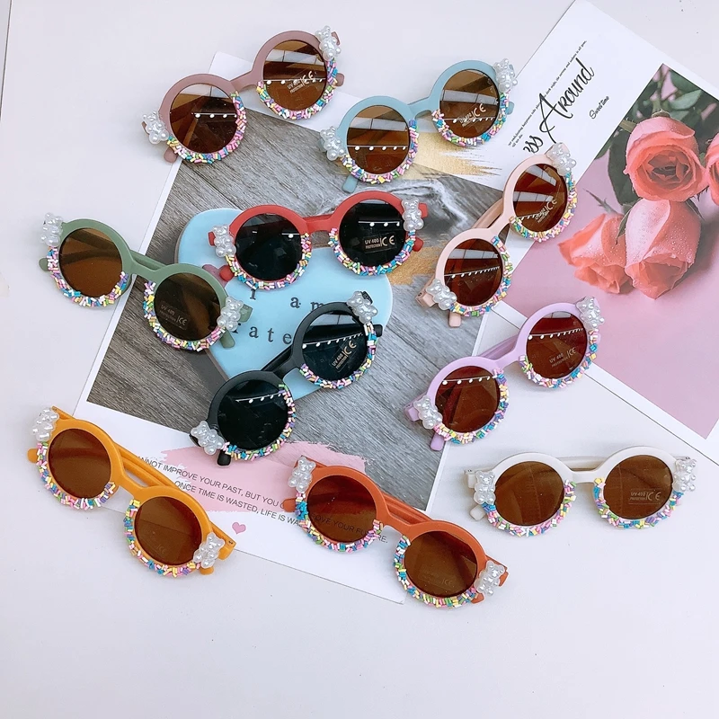 Children Girls Boys Sunglasses Cute and Personalized Little Bear Children'S Sun UV Protection Glasses Outdoor Fashion Sunglasses