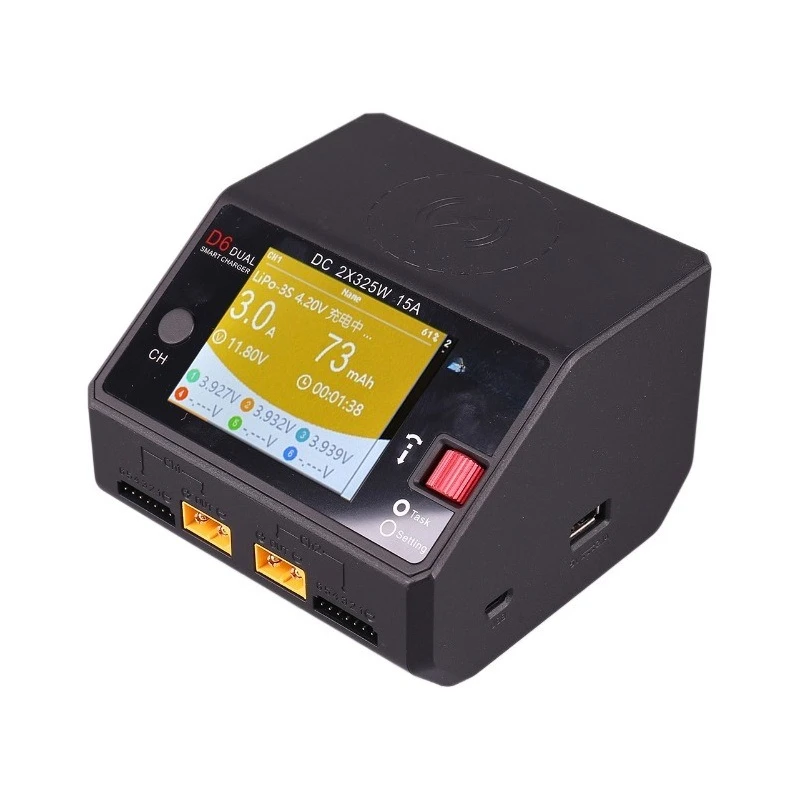 

D6 model aircraft intelligent balance charger 650W dual-channel 15A model aircraft vehicle ship model lithium battery