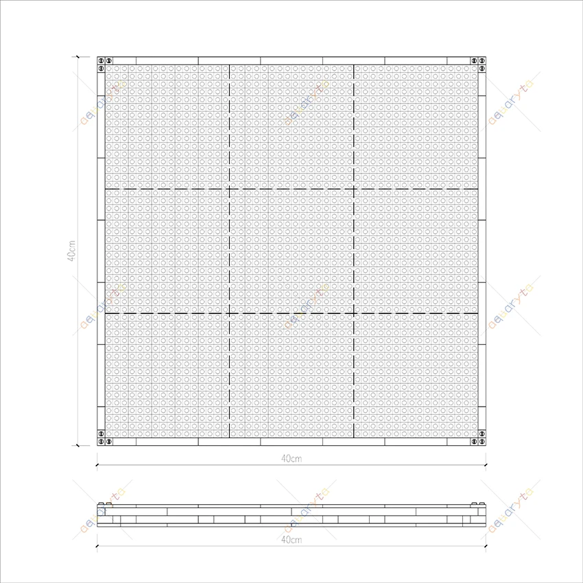 AQUARYTA Building Block Freely Combined Baseplate 16x16 Compatible 65803 48x48 Baseboard Border Pixel Painting Special Board