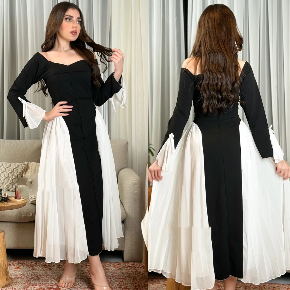 Customized  Evening Prom   Jersey Ruched Celebrity A-line Poretrait Bespoke Occasion Gown Midi es Saudi Arabia