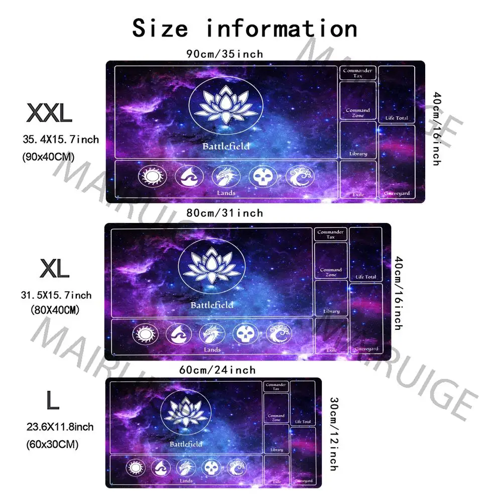 Purple Milky Way Mouse Pad Large Computer Office Mousepads 35X60cm Anti-slip Rubber Mats for MTG DTCG CCG RPG Trading Card Game