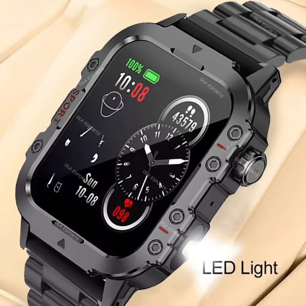 

Новые военные смарт-часы 2026 года для мужчин, IP67 3ATM, для активного отдыха, фитнес-трекер, мониторинг здоровья, 1,44 дюйма, с функцией звонков по Bluetooth, для активного отдыха