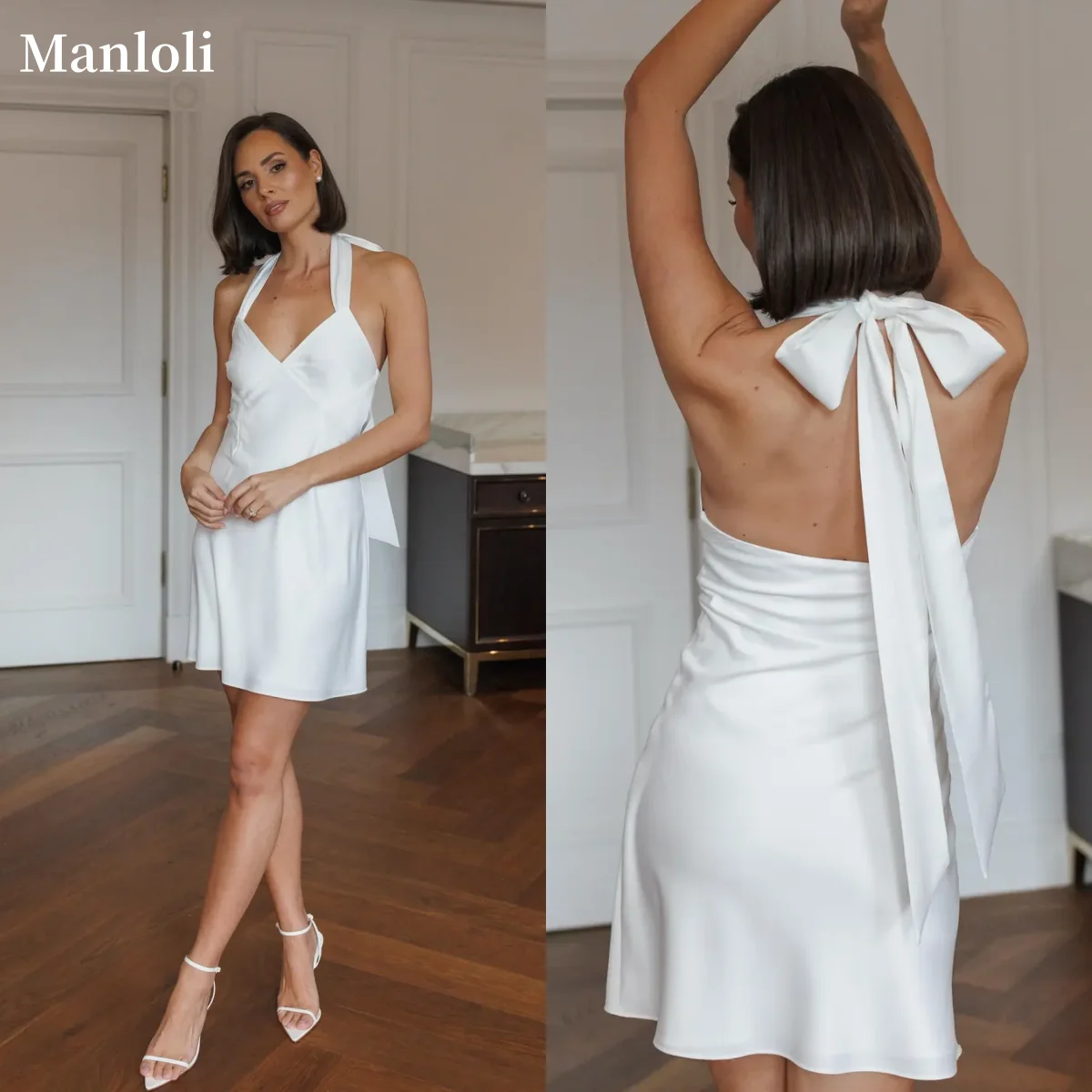 

Women's Fashion Summer High Street Sleeveless Short Skirt Sexy V-neck Mini Strap Dress backless Party Dress Customization
