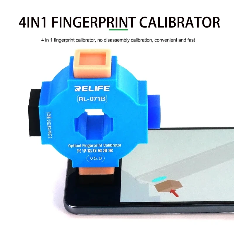 

RELIFE RL-071B Калибратор отпечатков пальцев для HUAWEI XIAOMI OPPO Android Phone Высокая скорость распознавания Оптическая калибровка отпечатков пальцев