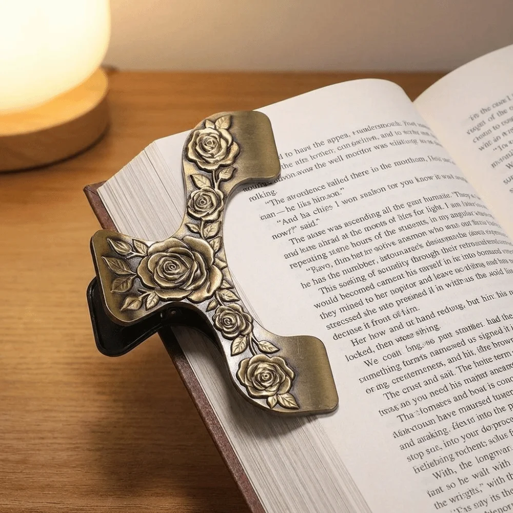 Vintage Carved Metal Book Clips Zinc Alloy Decorative Reading Page Spreader Exquisite Embossed Stationery Clips