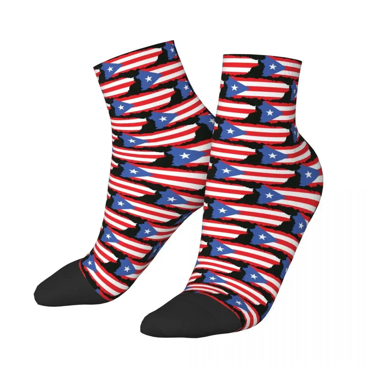 Puerto Rico Flagge (4) Socken Harajuku Hochwertige Strümpfe Ganzjahressocken Zubehör für Unisex-Geburtstagsgeschenk