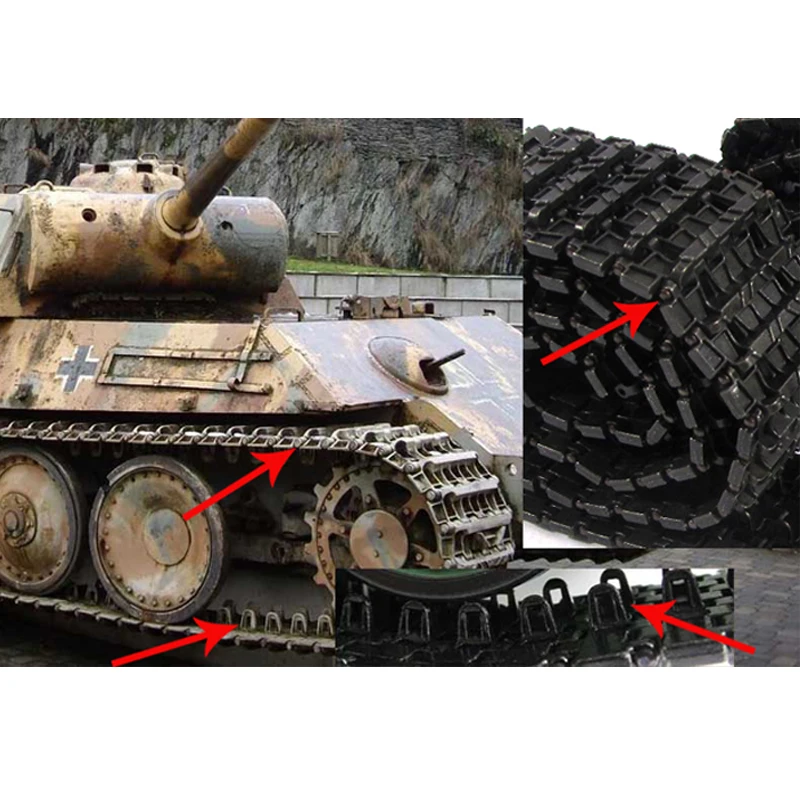 

Mato MT012A Metal Tracks Sets with Sprockets and Idler Wheels for 1:16 1/16 Henglong RC 3869-1 3879-1 Jagdpanther Panther G Tank