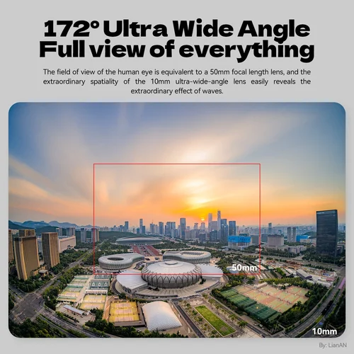 Imagen 2 del producto Brightin Star 10mm F5.6 ojo de pez gran angular APS-C lente de cámara sin espejo para Sony ZV-E10 A6400 Canon EF-M Nikon Z Fujifilm