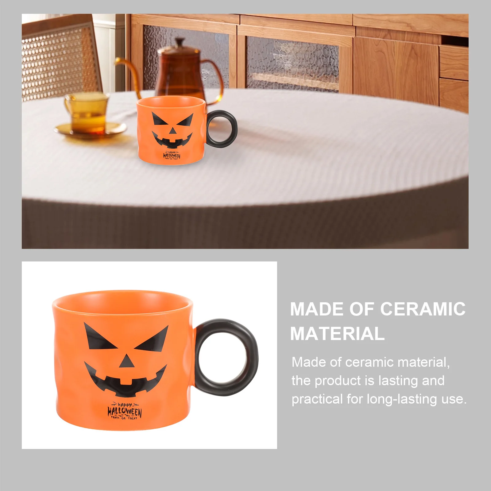 

Ceramic Pumpkin Coffee Mug Halloween Water Cup Home Office Milk Juice Cup Decorative Creative Mug Halloween Decor
