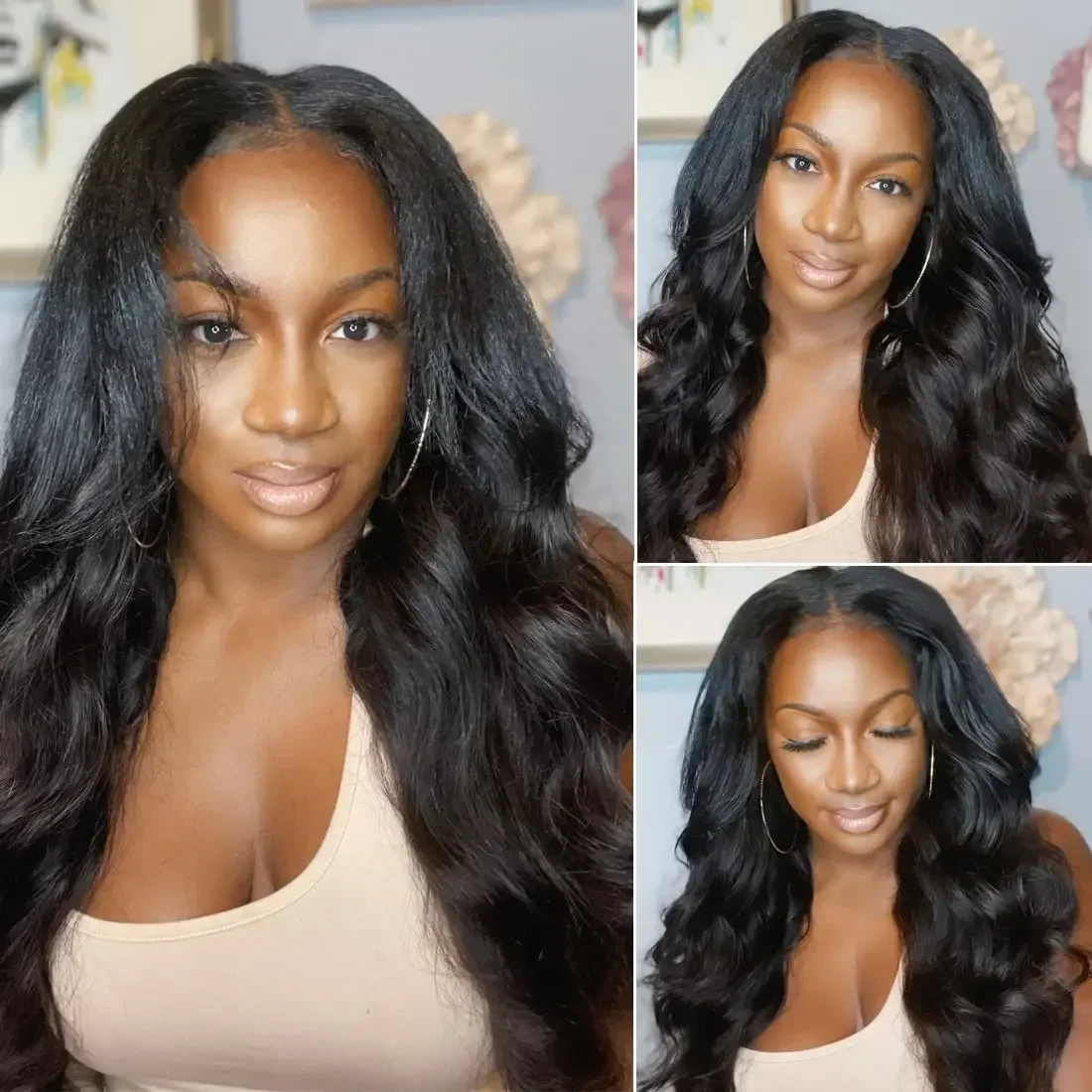 V Part Wig Human Hair Body Wave Wigs Upgrade U Part Wigs Brazilian Virgin Human Hair Wigs For Black Women Clip In Half Wig