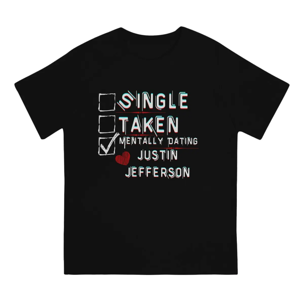 Mentally Dating Men T Shirts Justin Jefferson Vintage Tee Shirt Short Sleeve Crew Neck T-Shirts Pure Cotton Gift Idea Clothing