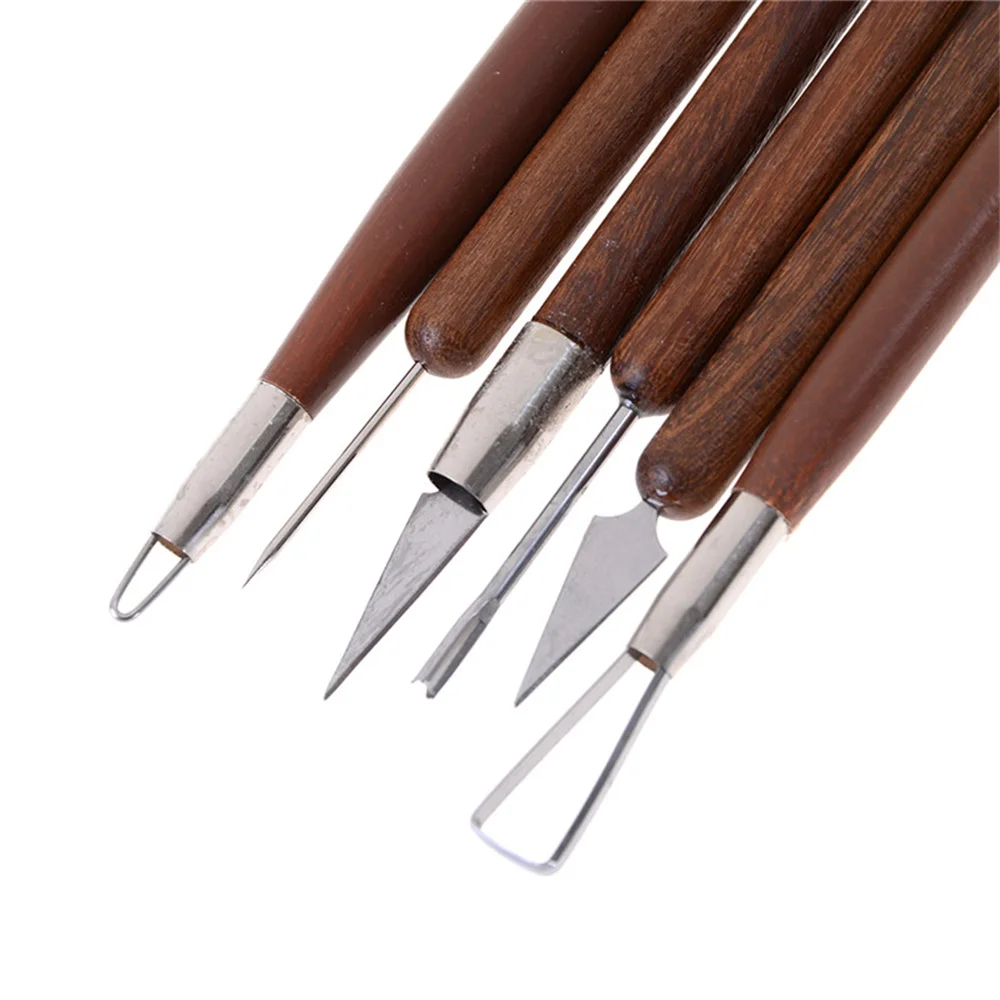 6pcs Clay Sculpting Wax Carving Pottery DIY Tools Shapers Polymer Modeling Gift