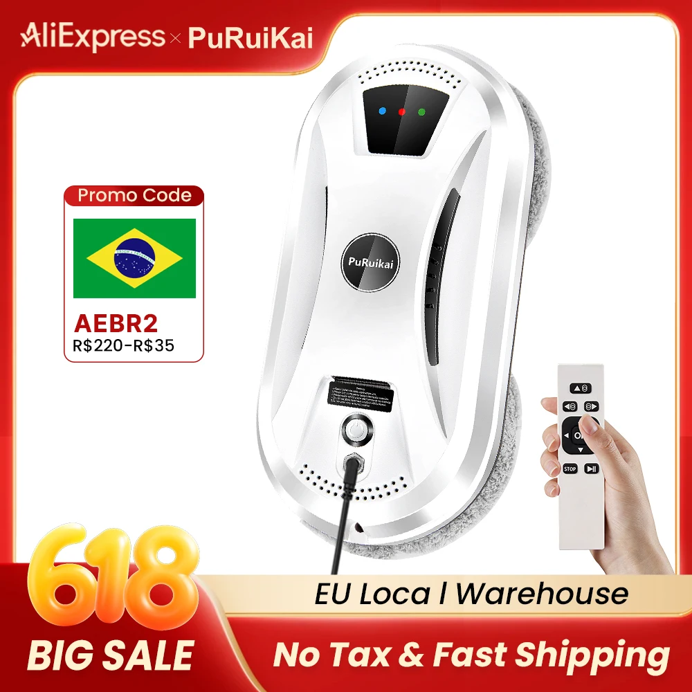 PuRuiKai Window Cleaning Robot High Suction Electric Window Cleaner Robot Anti-falling Remote Control Robot Vacuum Cleaner - 1
