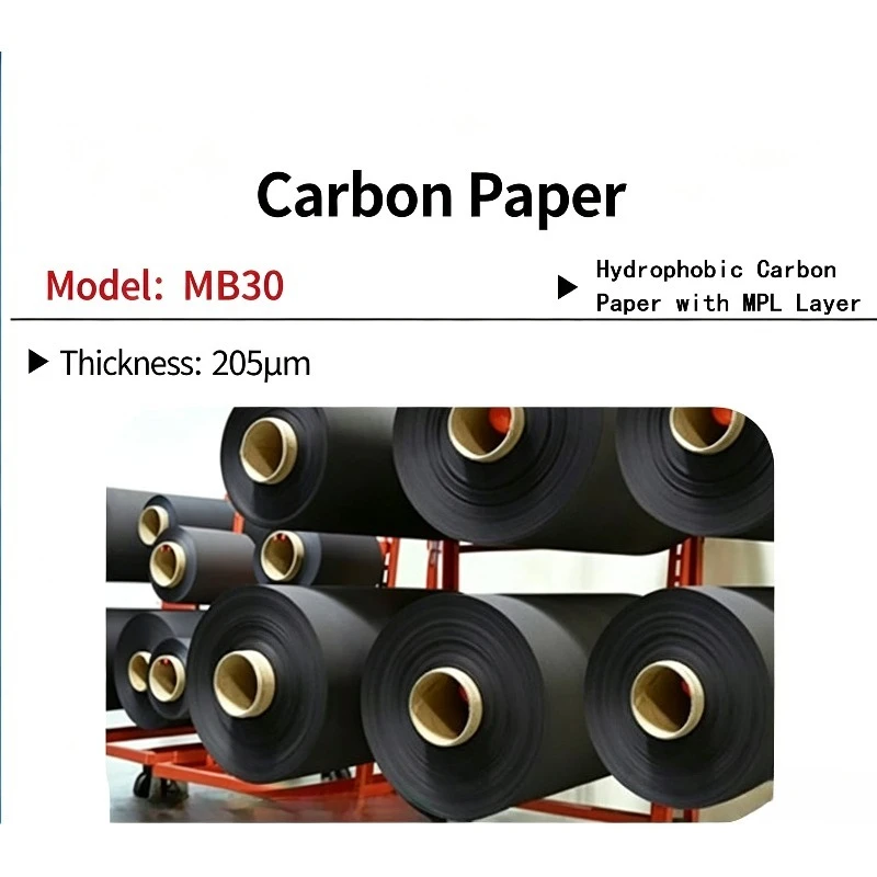 MB30 Carbon Paper Gas Diffusion Layer, Hydrophobic Carbon Paper with MPL Microporous Layer, 205μm Thickness for Fuel Cell