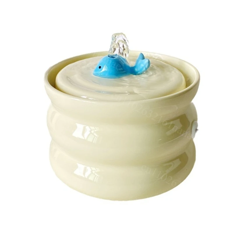 Cat water dispenser ceramic automatic low noise pet  with filter puppy  automatic water dispenser