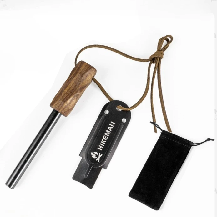 

Outdoor Multifunctional Flint Survival Ignition Stick Waterproof Wooden Handle Convenient Camping Fire Starter EDC Tool