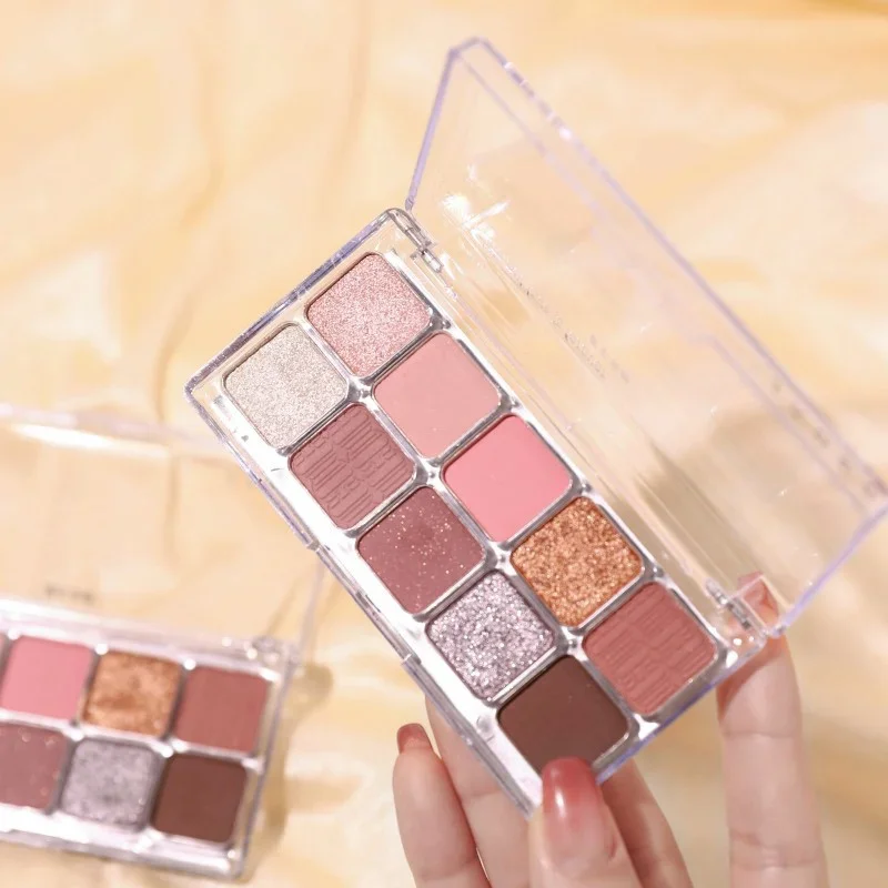 10 สี Pearly Matte Earth สี SHINY Sequins SHADOW Eye Pigments แต่งหน้าอายแชโดว์ Palette Dropshipping